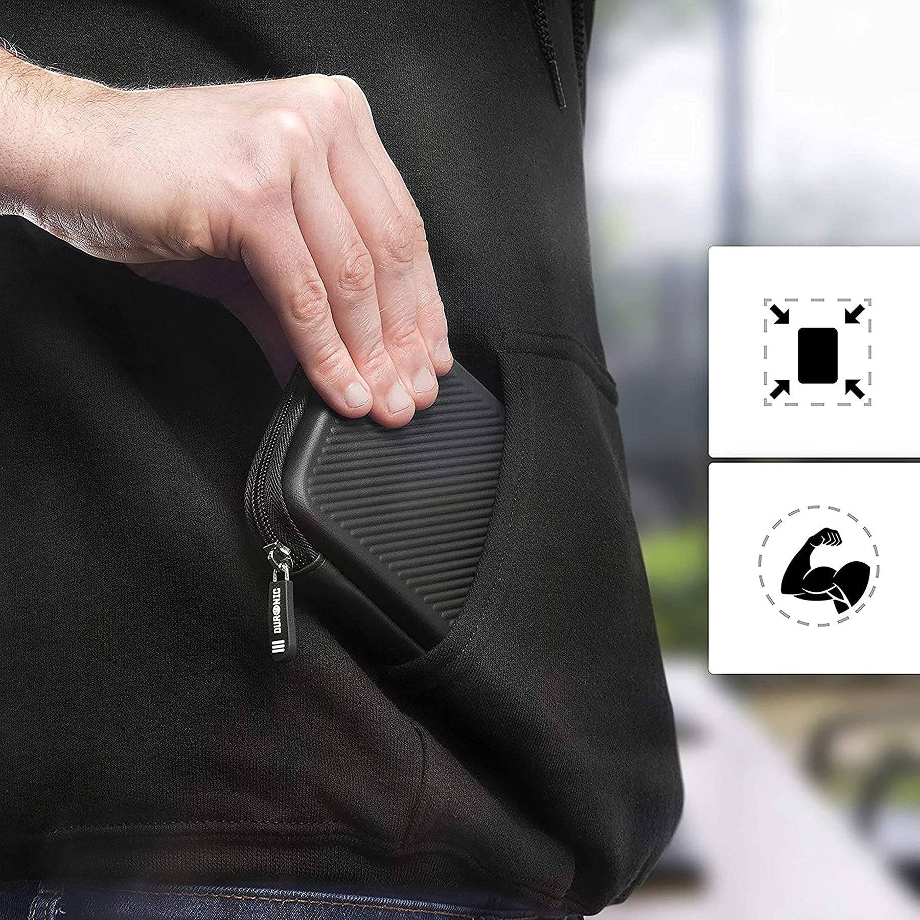 Duronic HDC2 BK externe Festplatten Schutzhülle | Stoßsichere Festplattentasche | 2,5" SSD Cover | Hardshell Hülle-6