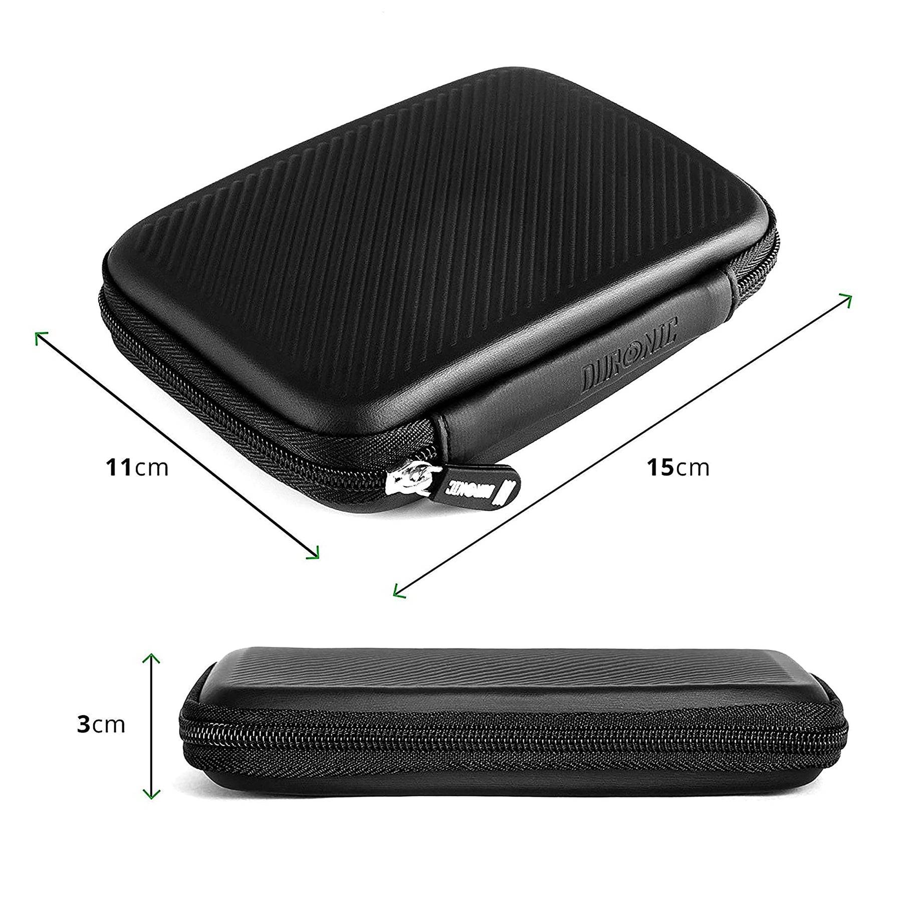 Duronic HDC2 BK externe Festplatten Schutzhülle | Stoßsichere Festplattentasche | 2,5" SSD Cover | Hardshell Hülle-1
