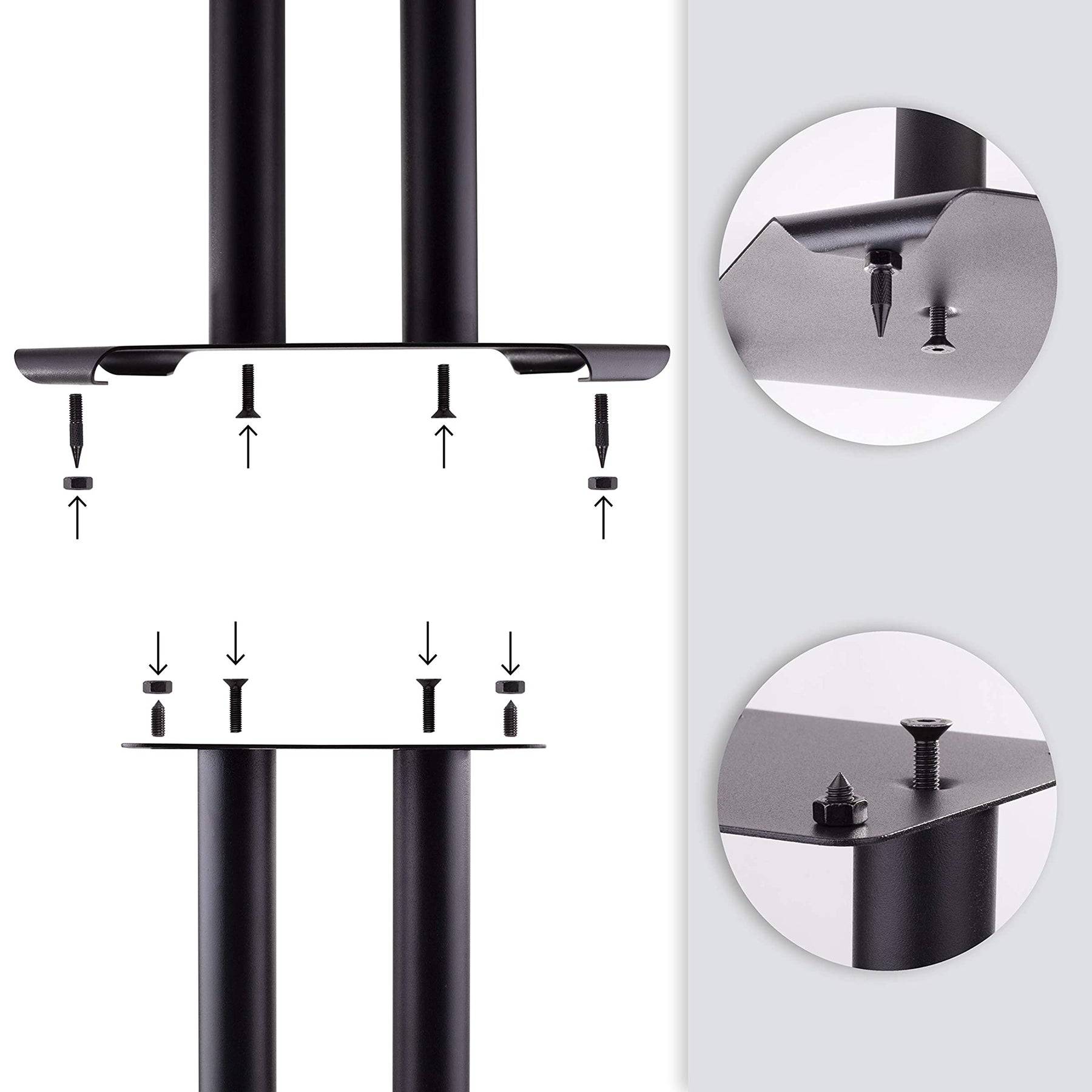 Duronic SPS1022 60 Lautsprecherständer | 60 cm hoher Ständer für Lautsprecher und Boxen bis 5 kg | 2er-Set Universal-2