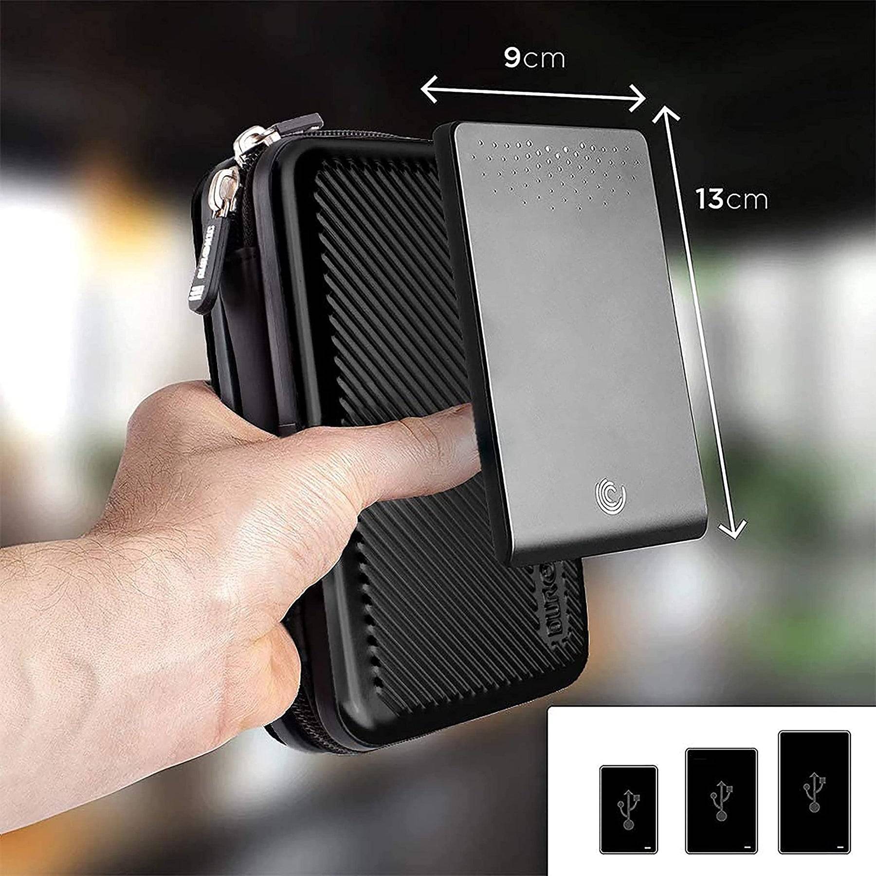 Duronic HDC3 BK Externe Festplatten Schutzhülle | Stoßsichere Festplattentasche | 2,5" SSD Cover | Aluminium Hülle-5