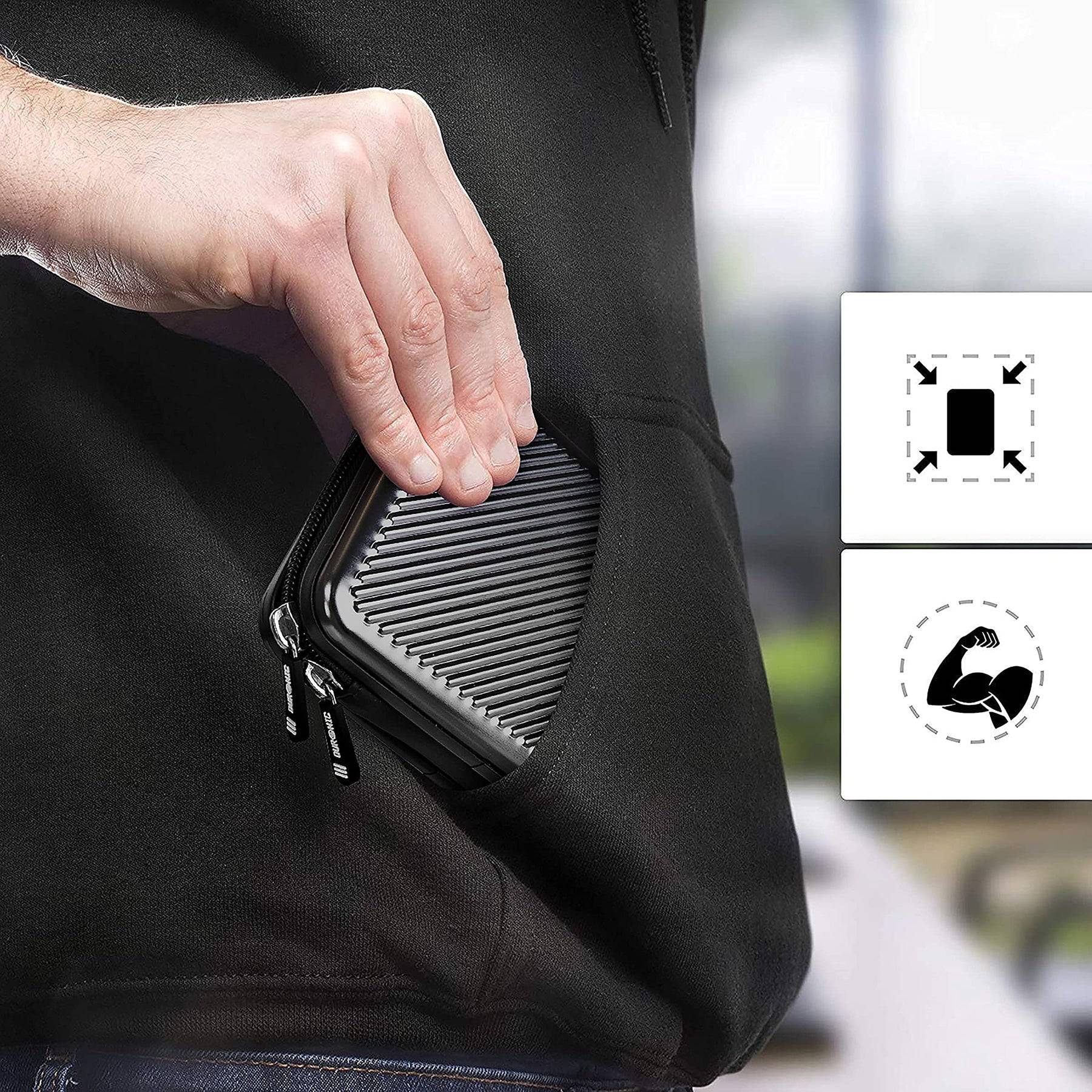 Duronic HDC3 BK Externe Festplatten Schutzhülle | Stoßsichere Festplattentasche | 2,5" SSD Cover | Aluminium Hülle-6