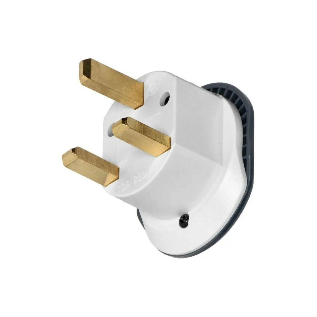 Virone Universalsteckdose Reiseadapter -UK-Stecker , 250V, 13A, weiß - graphit (TA-7)-3