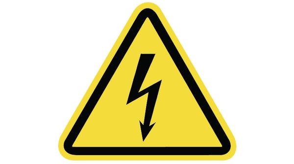 HellermannTyton Gefahren-Warnschild, Vinyl Selbstklebend 'Gefahr: Elektrizität', 25 mm x 55 mm