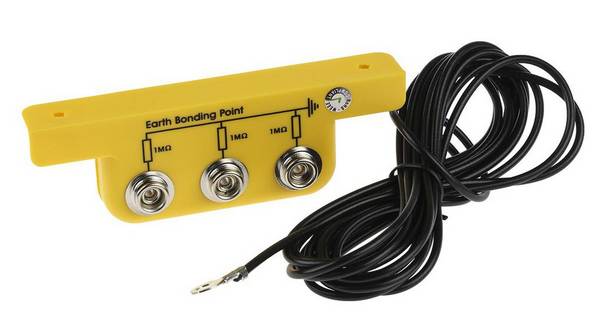 RS PRO ESD-Erdungsbaustein Erdanschluss-Winkel 10 mm Druckknopf Ringkabelschuh EN 61340-5-1 konform