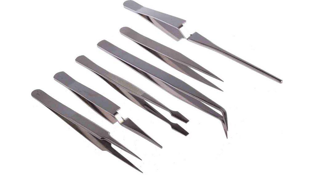 RS PRO Edelstahl Pinzettensatz 6-teilig ESD-Sicherheit-0