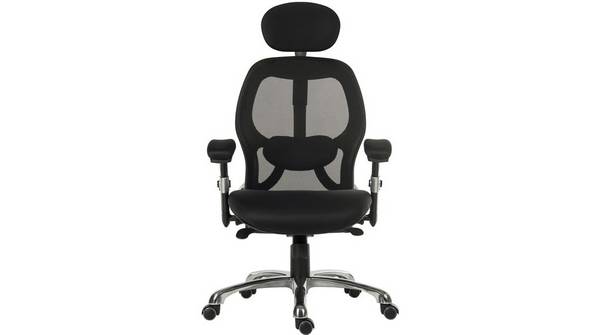 RS PRO Chefsessel mit Rädern Gewebe Schwarz bis 150 kg Verstellbare Rückenlehne