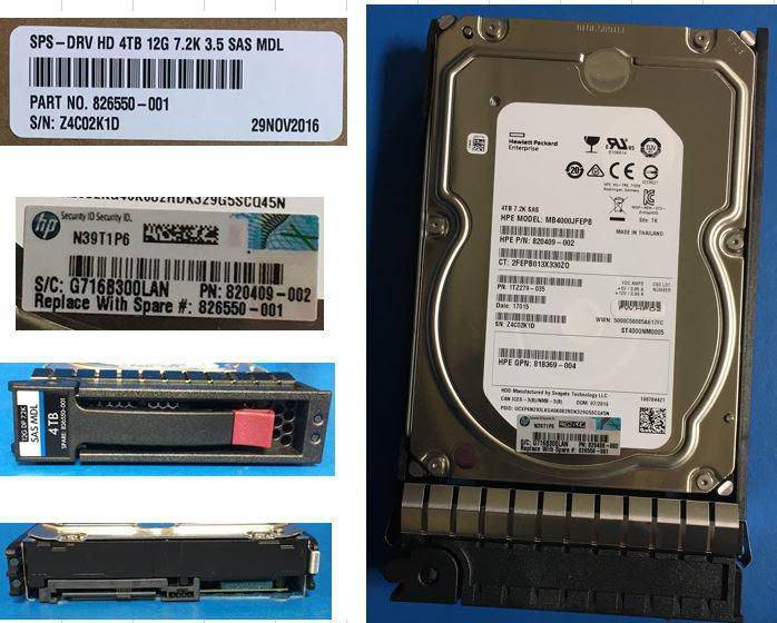 Hewlett Packard Enterprise HD 4TB 12G 7.2K 3.5 SAS MDL-1