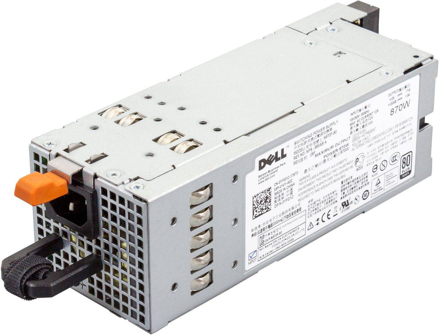Dell Redundante Stromversorgung 870 Watt wiederhergestellt für PowerEdge R710 T610 PowerVault NX3000-0