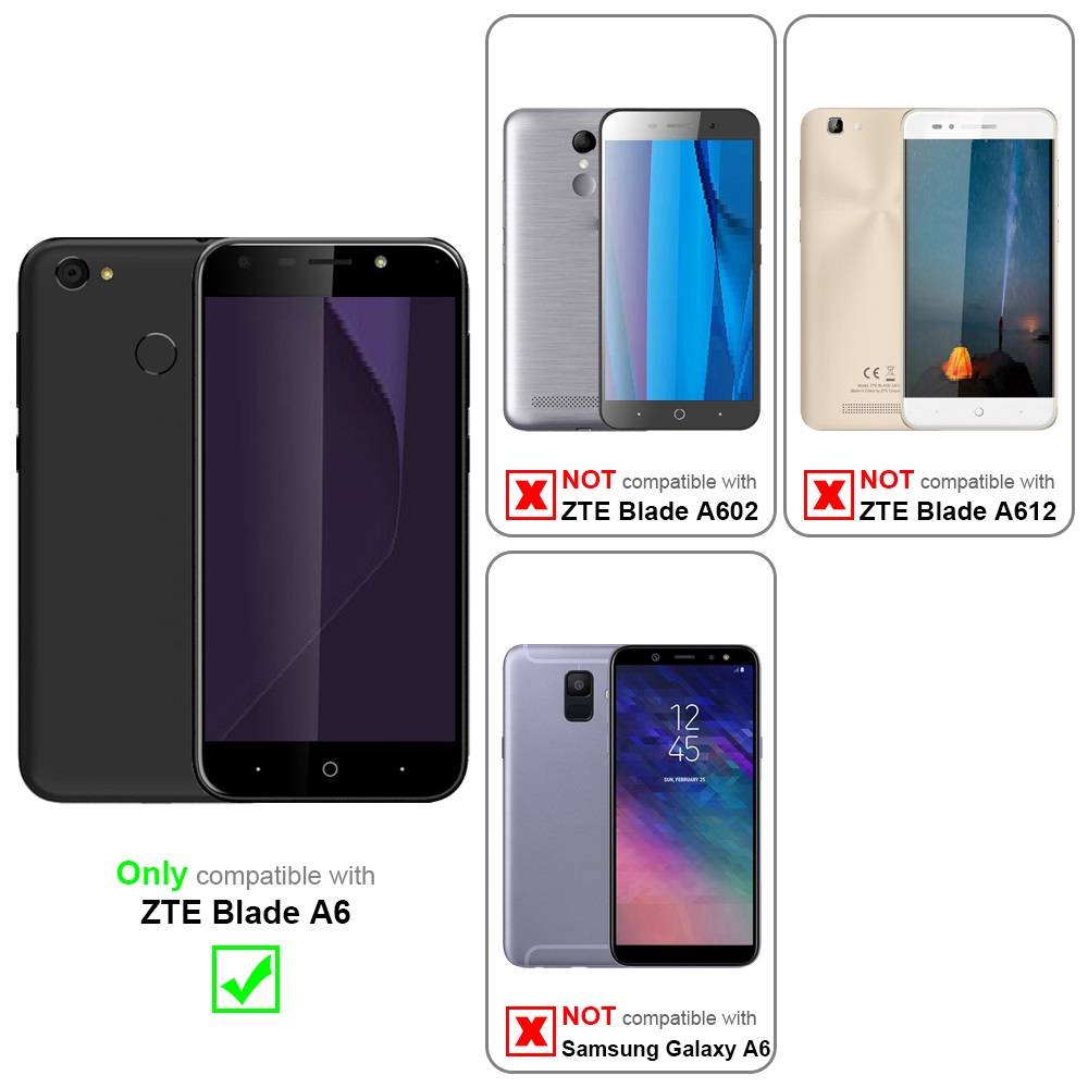 Cadorabo Handytasche mit Gürtelclip kompatibel mit ZTE Blade A6 Hülle in Schwarz - Schutzhülle mit Karabinerhaken Case-4