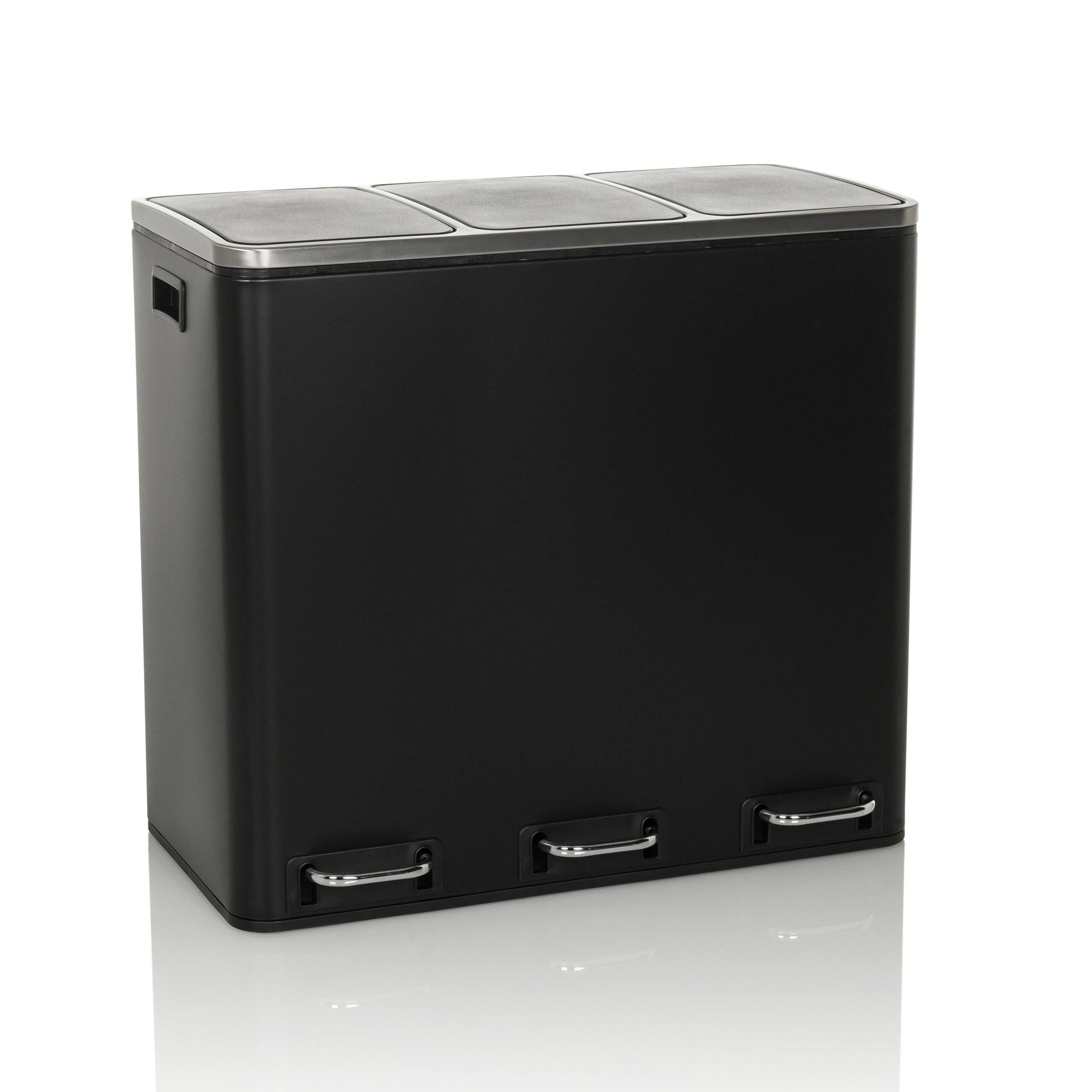 Abfallsammler Mülltrennsystem Clean 9 - 54L (3x18L) Stahl schwarz hjh OFFICE-0