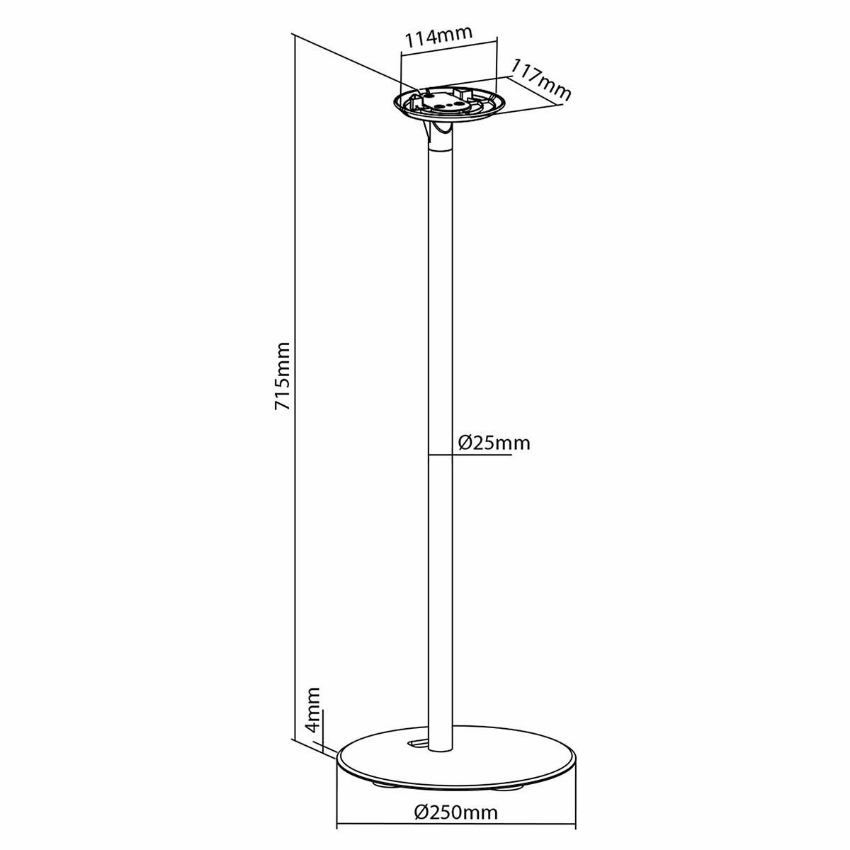 Nedis Lautsprecherhalter SPMT5850BK-4