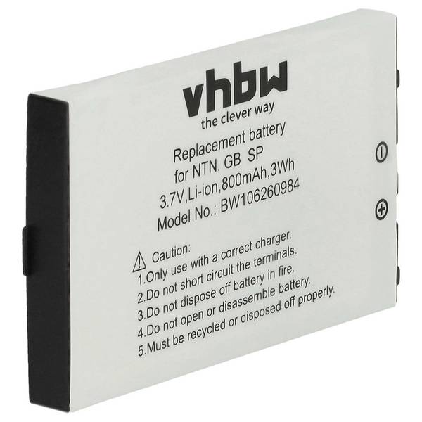 vhbw 1x Akku Ersatz für Nintendo BT-M12 | BAT-GBASP-1LI, SAM-SPRBP für Spielekonsole (800 mAh, 3,7 V, Li-Ion)