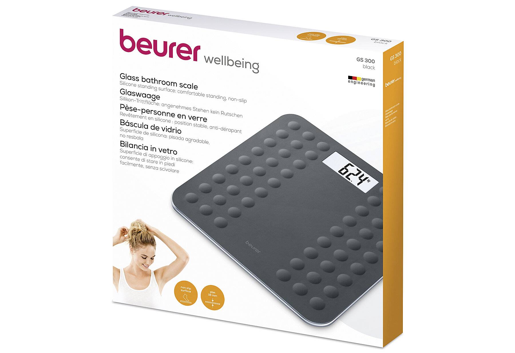 Beurer GS300 Personenwaage 756.08 digital Wägebereich (max.)=180 kg Schwarz-1