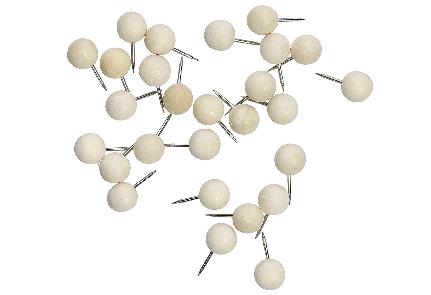 Push-Pins-Set, 25-tlg., Holz