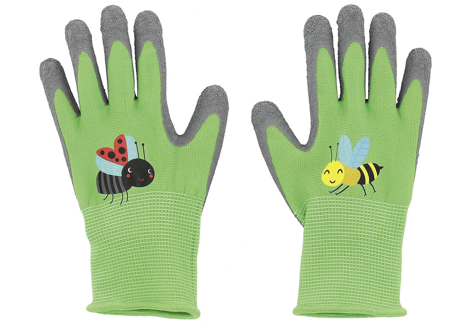 Esschert Design Gartenhandschuhe Insekten für Kinder, grün/grau (1-0