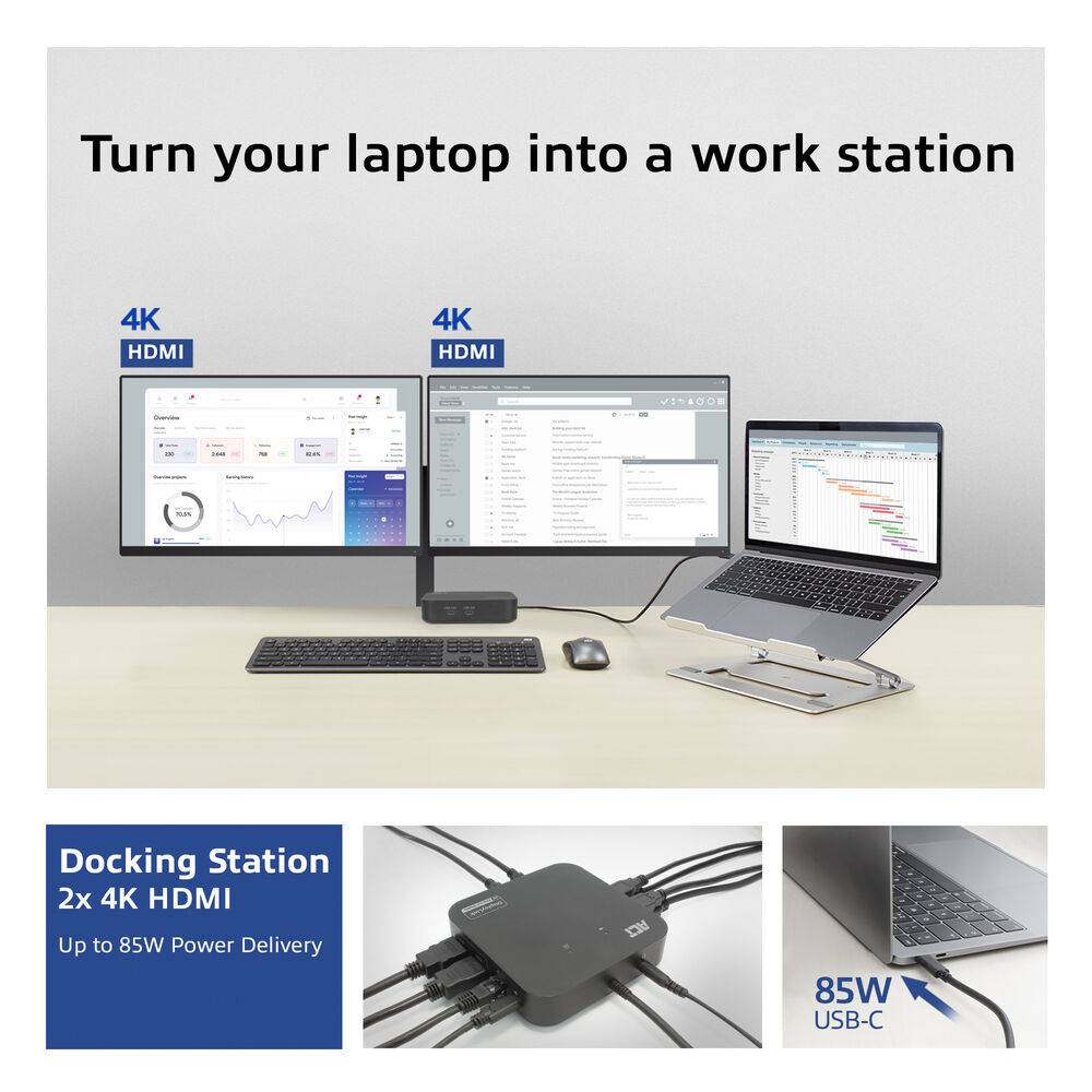 ACT AC7150 Universal USB-C Docking Station 4K | 2 HDMI/DisplayPort Monitore | DisplayLink | Kompaktmodell | S…-1