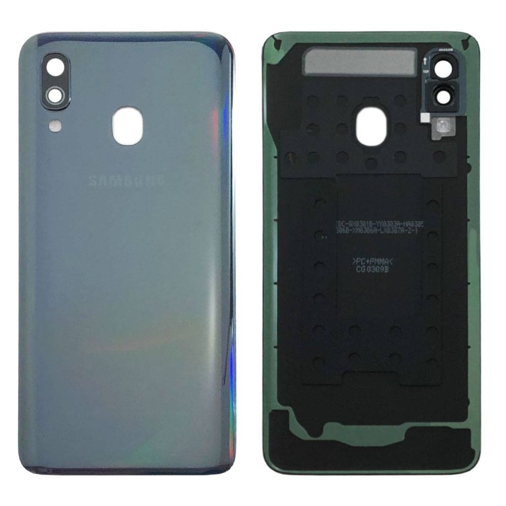 Samsung GH82-19406A Akkudeckel Deckel für Galaxy A40 A405F + Klebepad Schwarz-0