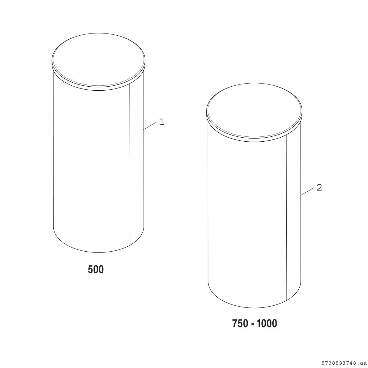 Bosch Thermotechnik Pufferspeicher STORA 500L, silber BH500-61B 500 l, 1755 mm, 1912 850 mm-1