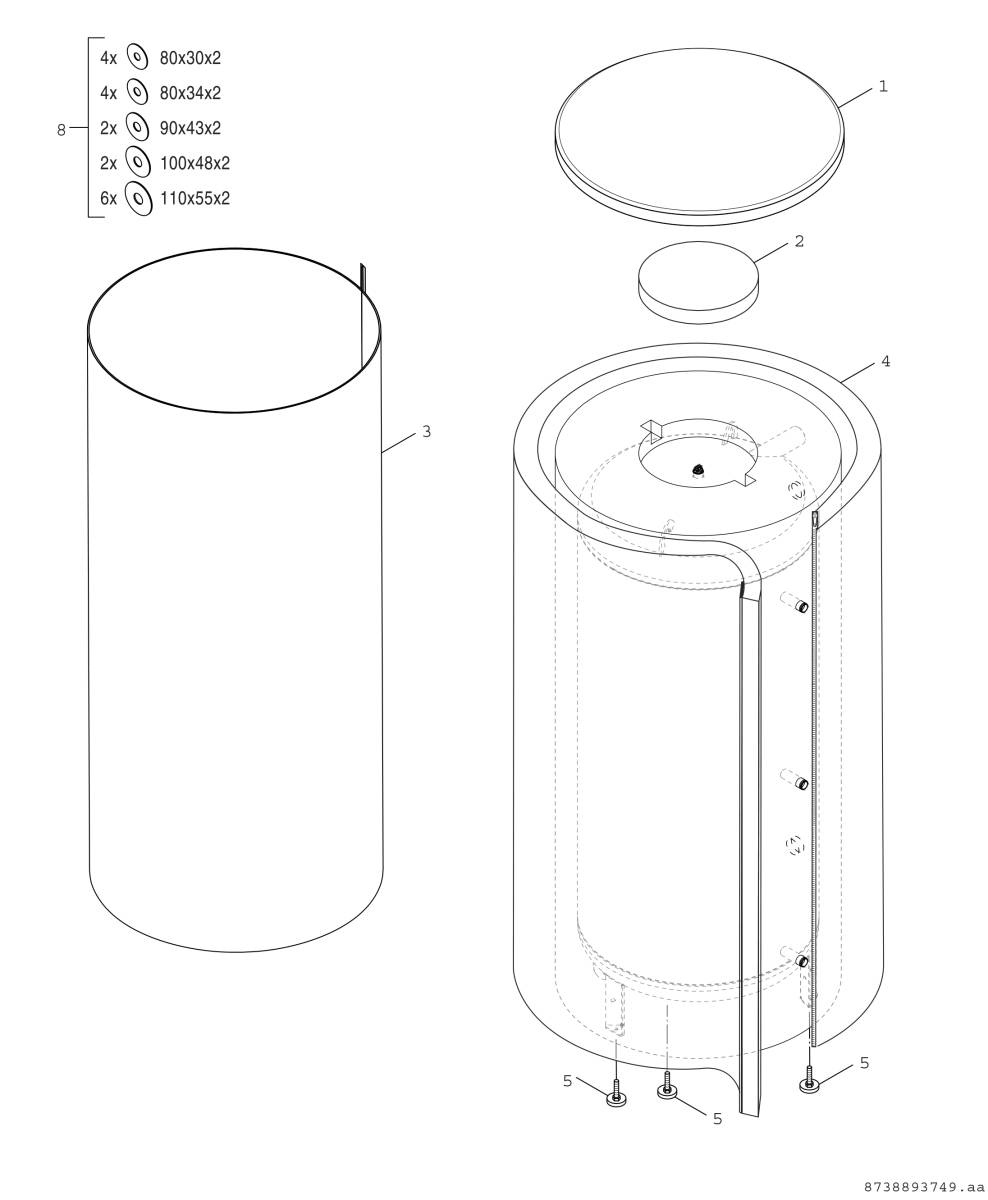 Bosch Thermotechnik Pufferspeicher STORA 500L, silber BH500-61B 500 l, 1755 mm, 1912 850 mm-2