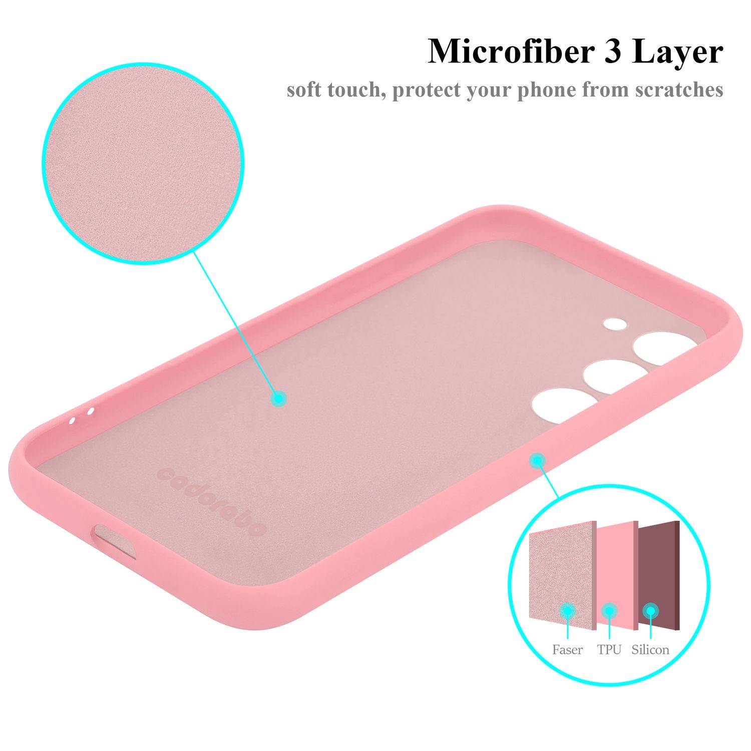 Cadorabo Schutzhülle für Samsung Galaxy S24 Hülle in Rosa Handyhülle Case Cover TPU Etui-4