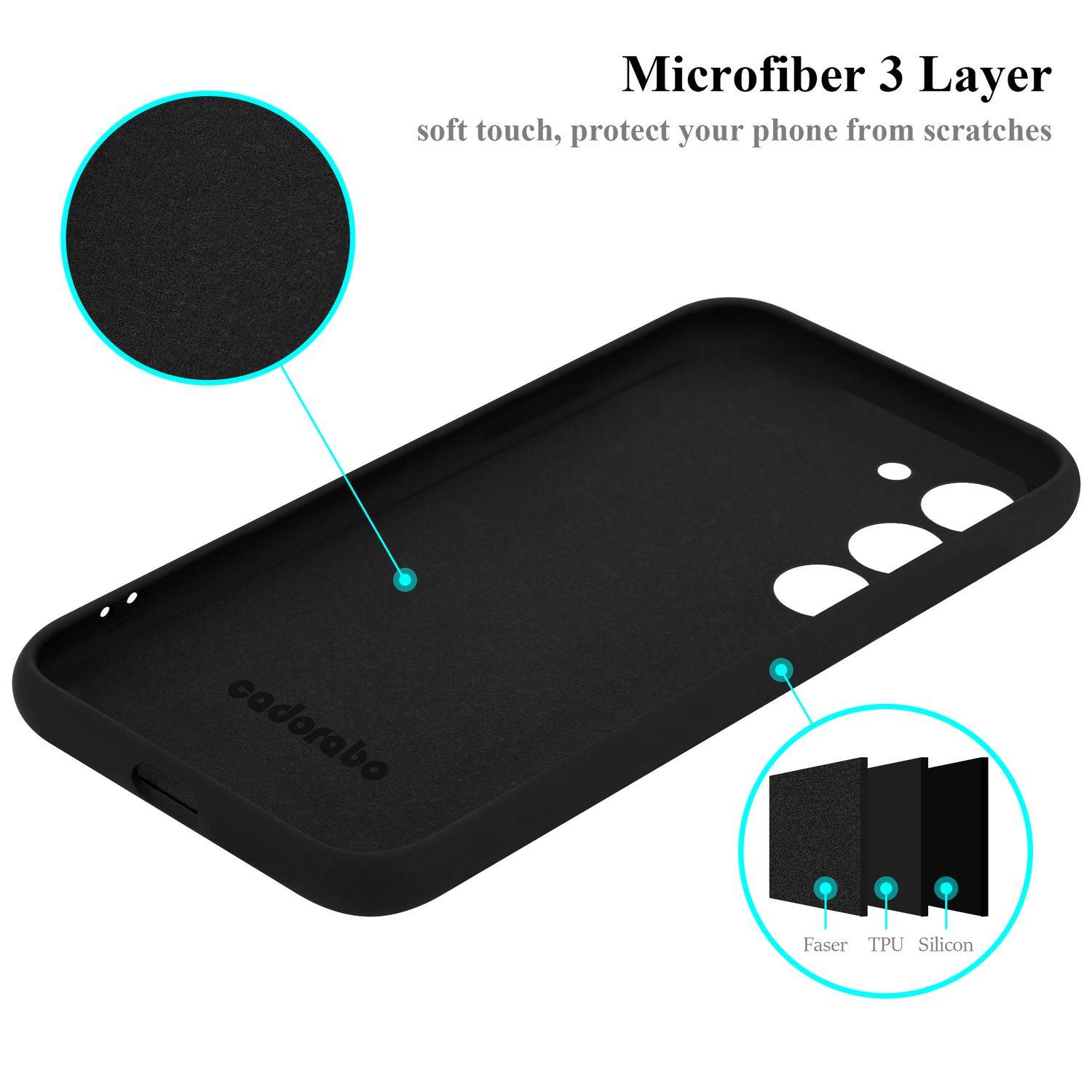 Cadorabo Schutzhülle für Samsung Galaxy S24 Hülle in Schwarz Handyhülle Case Cover TPU Etui-4