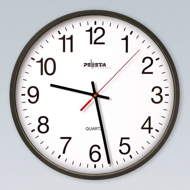 PEWETA Quarz-Wanduhr Typ 130, Ø 300 mm, schwarz-0