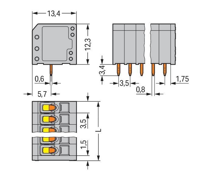 35 Stk. WAGO GmbH & Co. KG Leiterplattenklemme-1