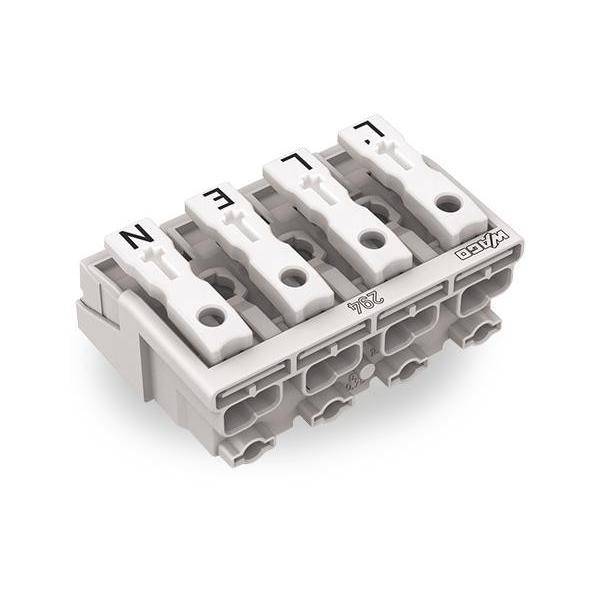 WAGO 294-5094/4025-000 Netzanschlussklemme ohne PE-Kontakt mit Rastfüßen weiß