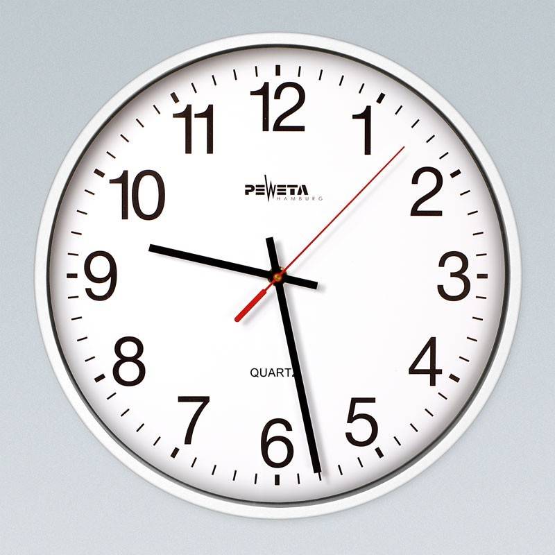 PEWETA Quarz-Wanduhr Typ 130, Ø 300 mm, weiß-0