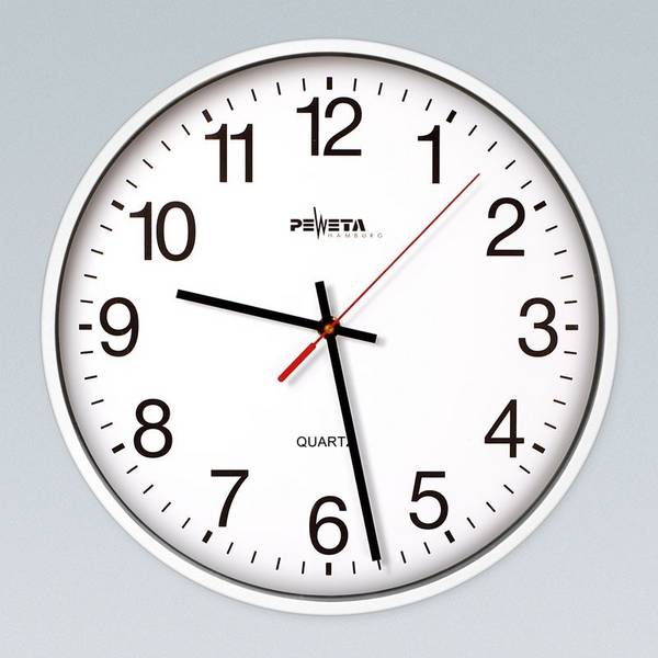PEWETA Quarz-Wanduhr Typ 130, Ø 300 mm, weiß