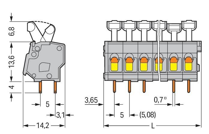 45 Stk. WAGO GmbH & Co. KG Leiterplattenklemme-1