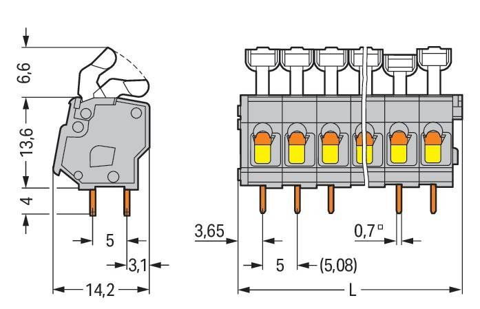 55 Stk. WAGO GmbH & Co. KG Leiterplattenklemme-1