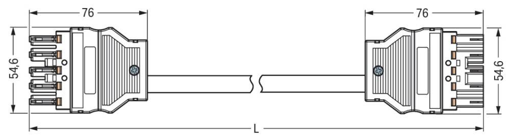 WAGO WINSTA MIDI Steckverbinder-System 3-5x4 mm² Verbindungsleitung, Buchse - Stecker, 5 polig, schwarz-1