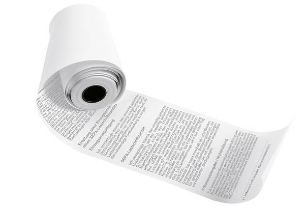 Thermo Kassenrolle EC-Cash B57mmL24m Kern 12mm Ø46mm weiß BPA-frei 55gr.