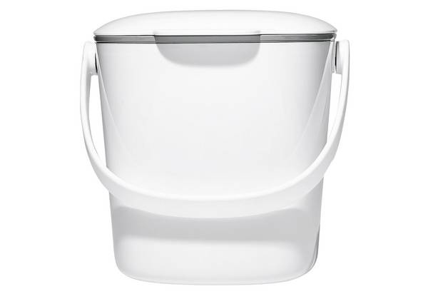 OXO Good Grips Komposteimer weiß - geruchsdichter Abfalleimer für die Küche -