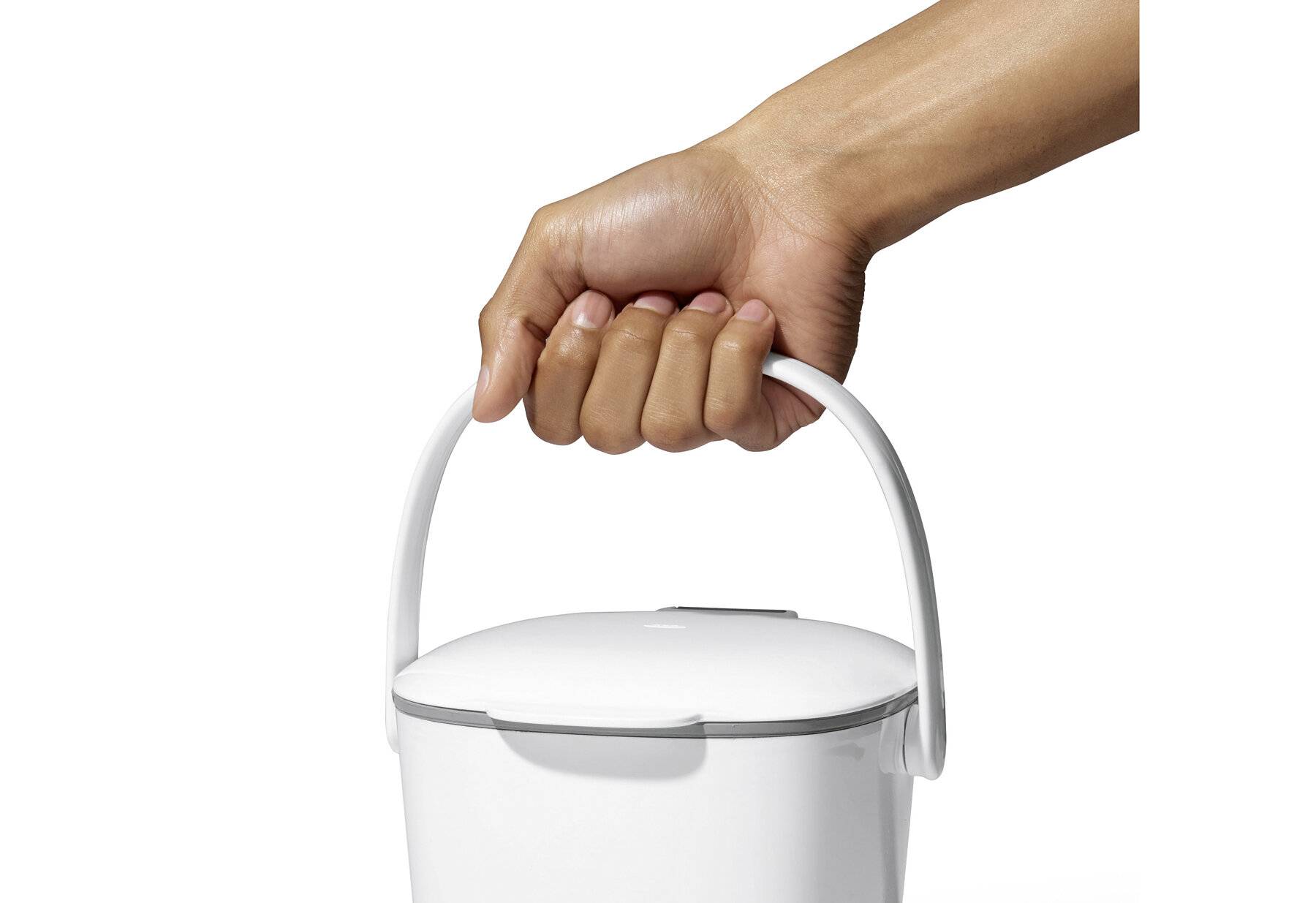 OXO Good Grips Komposteimer weiß - geruchsdichter Abfalleimer für die Küche --2