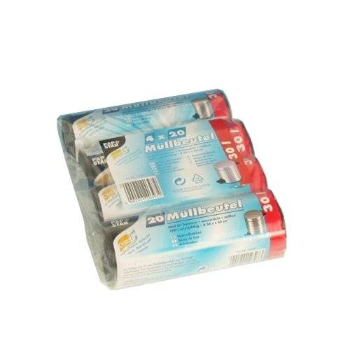 Müllbeutel 60x50cm 30l LDPE grau 4x20 St./Pack.-2