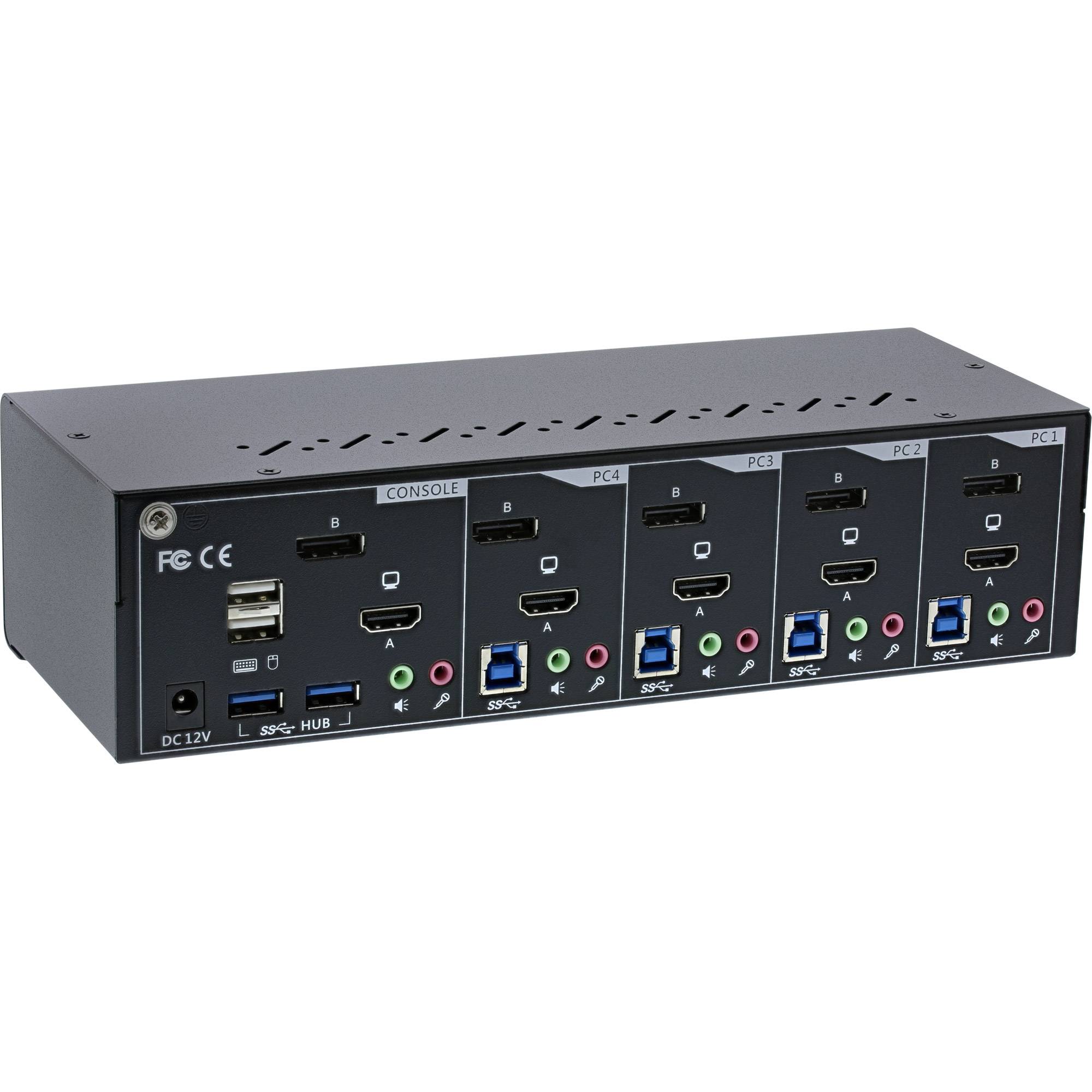 InLine® KVM Desktop Switch, 4-fach, Dual Monitor, DP + HDMI, 4K, USB 3.0, Audio-2