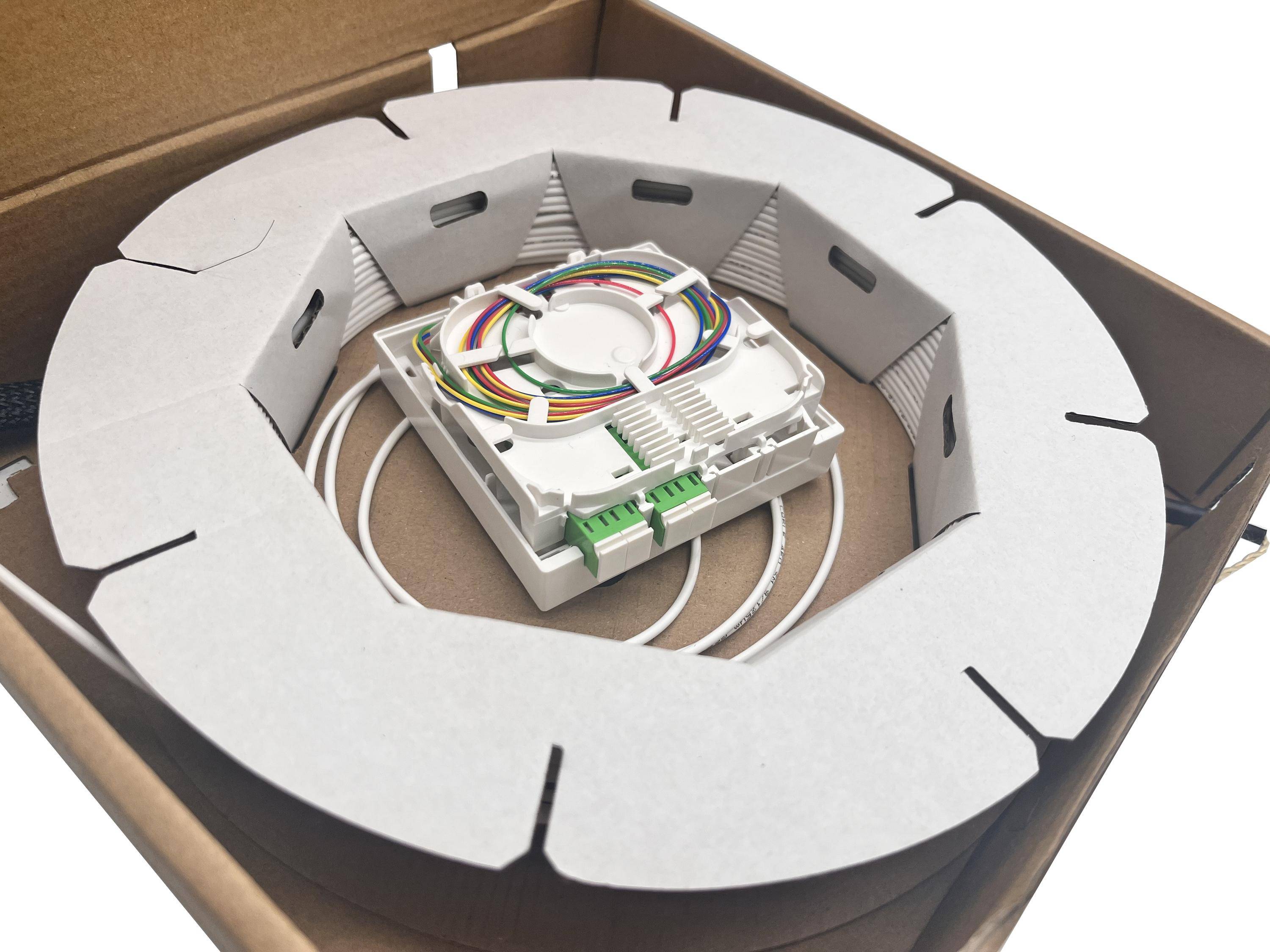 helos FTTH-Anschlussset, beidseitig mit 4 SC-APC-Steckern vorkonfektioniert, 20m Kabel & Adapter-0