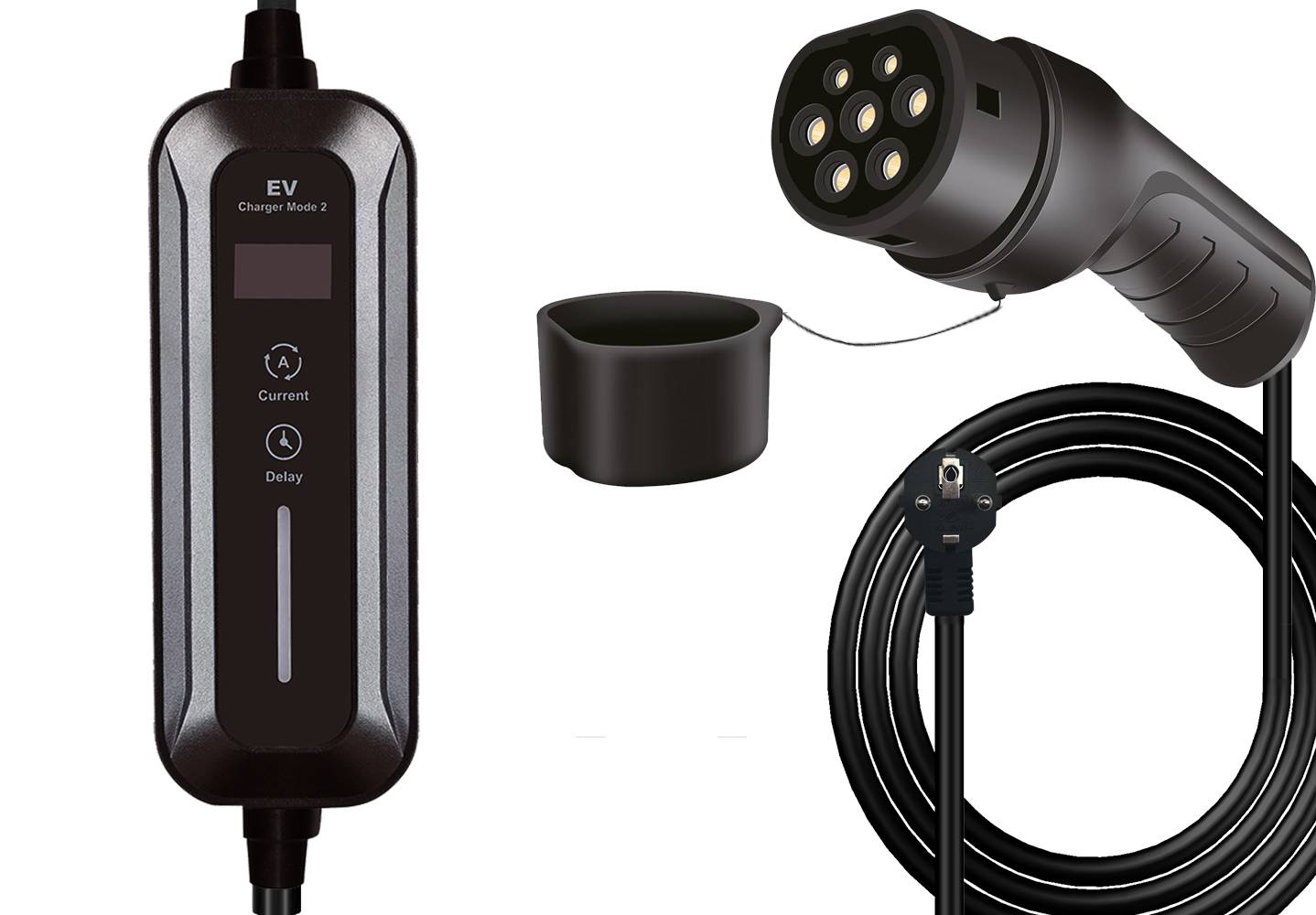 helos Typ 2 EV tragbares Ladegert auf Schuko max.3.7KW,16A 1-phasig 5m Kabel & Adapter-0