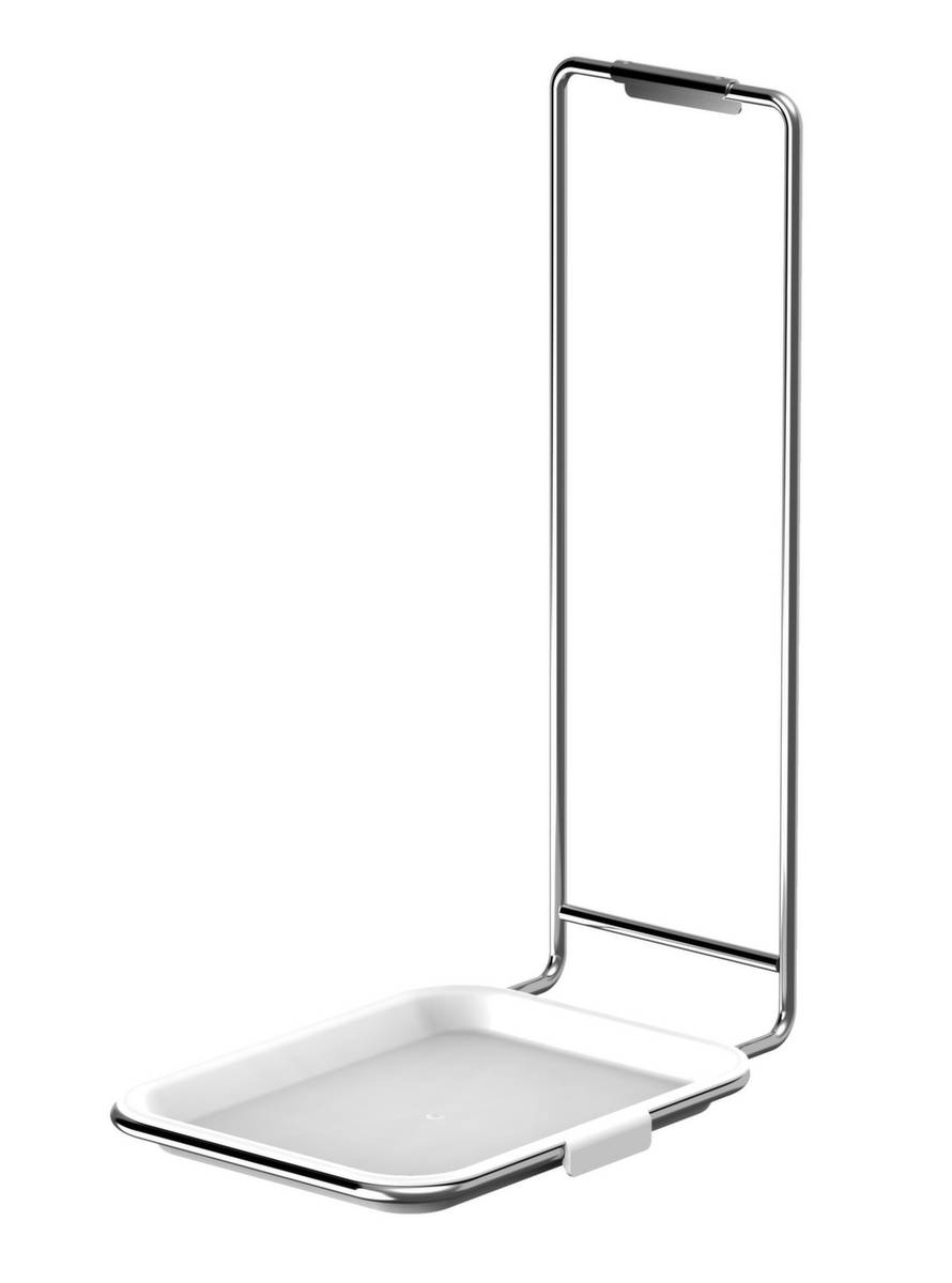 Ablage,f. Universalspender,Schale,Bügel,HxBxT 341x153x224mm,Edelstahl/Kunststoff,weiß/silber-0