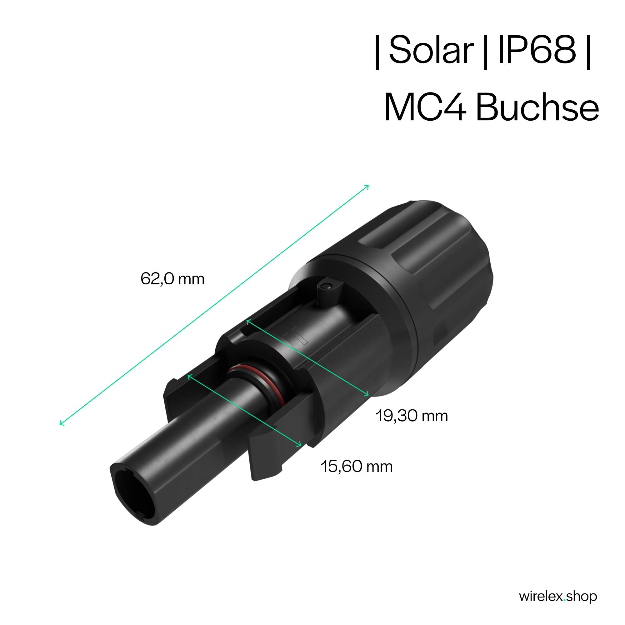 MC4 Tischsteckdose Steckdosenleiste Stromverteiler 2.5-6mm² Typ F Schuko 1500V IP67 Weiß-1