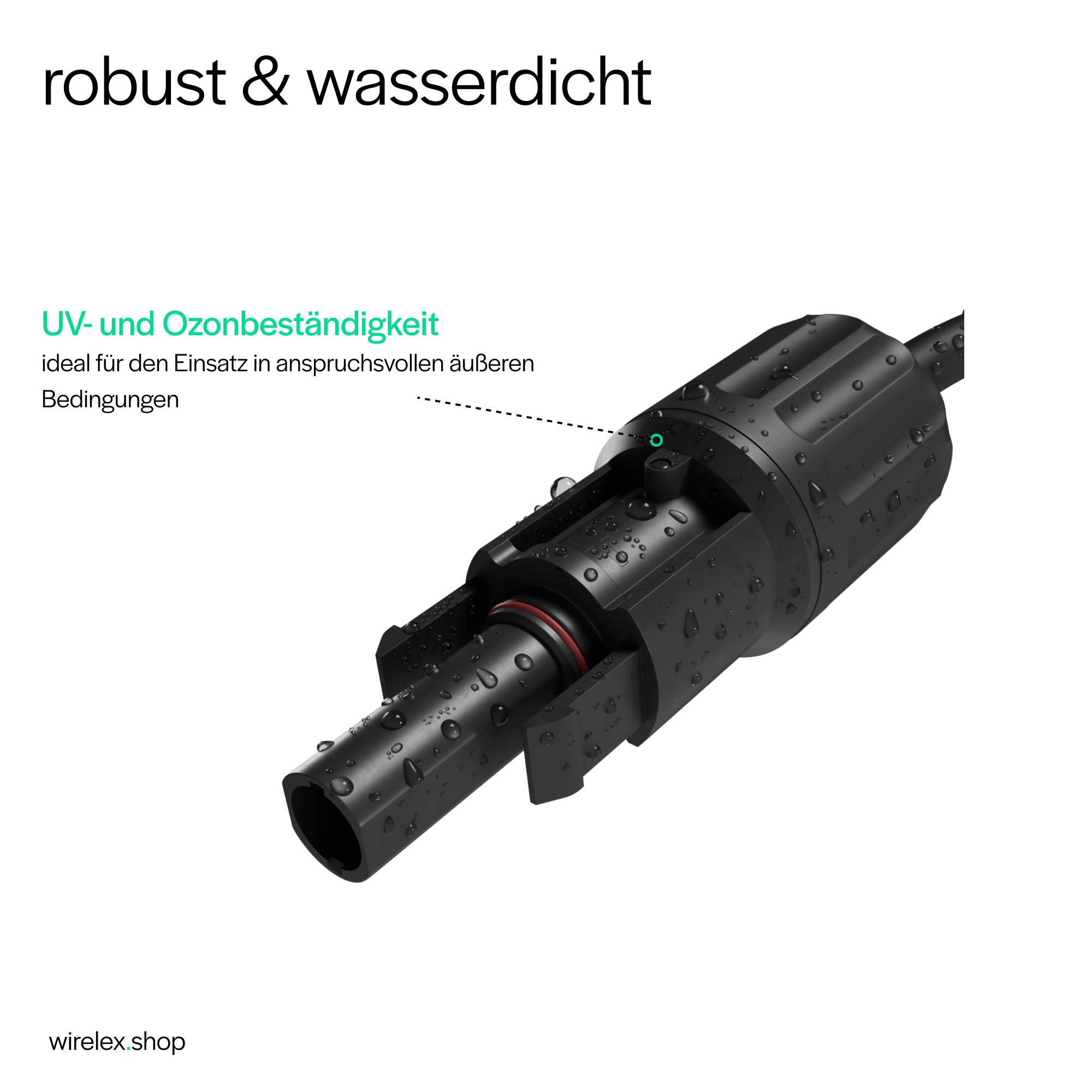 MC4 Tischsteckdose Steckdosenleiste Stromverteiler 2.5-6mm² Typ F Schuko 1500V IP67 Weiß-3
