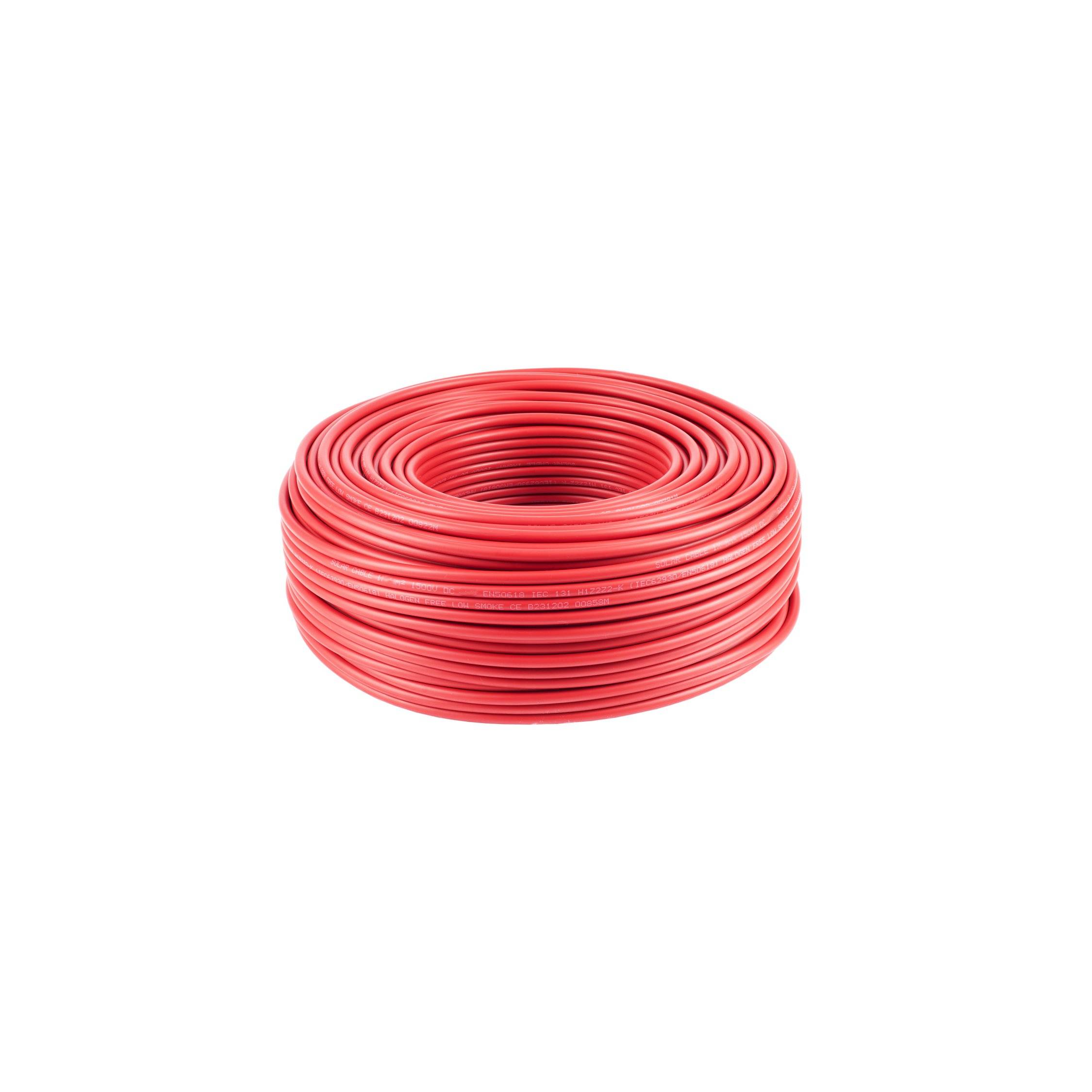 Solarkabel Photovoltaik Kabel H1Z2Z2-K CPR B2ca Solarleitung 4mm² | Rot 100m-0
