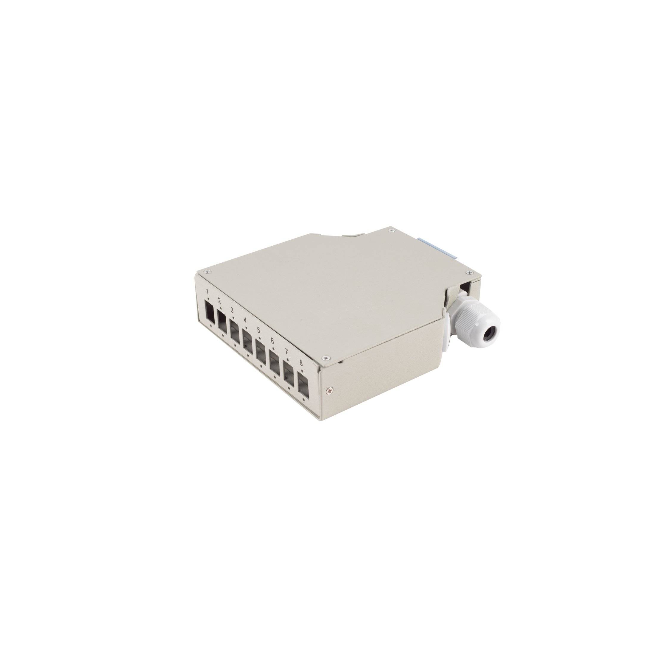 LWL-Verteilerbox, Metall, 8-fach, DIN rail, grau-0