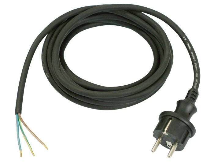 Anschlussleitung H07RN-F 2x1,5mm² 5m Konturenstecker schwarz WEINGÄRTNER-2