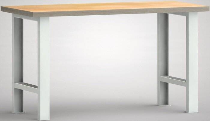 Werkbank B1500xT700xH840mm Buche Multiplex lichtgrau-2