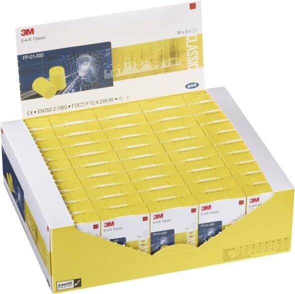 Gehörschutzstöpsel E-A-R™ Classic™ EN 352-2:2020 SNR 31 dB 250PA/Krt.5PA/Pk.3M-5