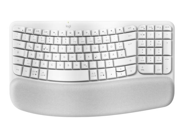 Logitech Wave Keys Tastatur kabellos 2,4 GHz Bluetooth LE QWERTZ Deutsch Off-White