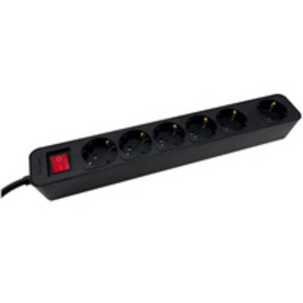 M-Cab POW0027, 3 m, Drinnen, 1,5 mm², Kunststoff, Schwarz, 6 AC-Ausgänge